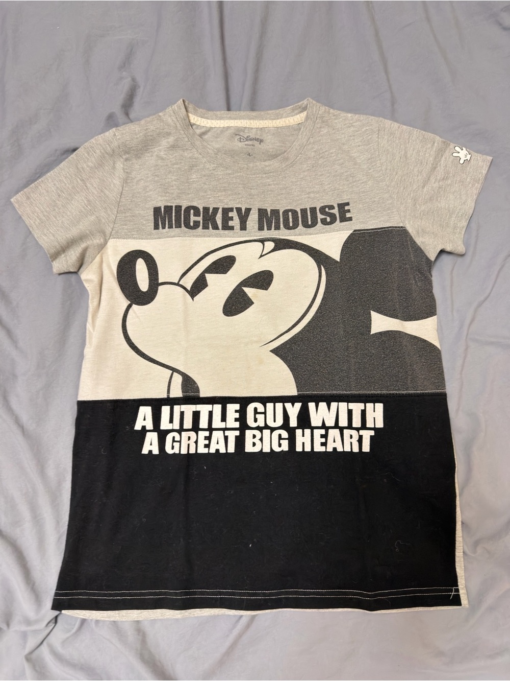 Disney Mickey Mouse Graphic Tee - Gray, Black & Cream